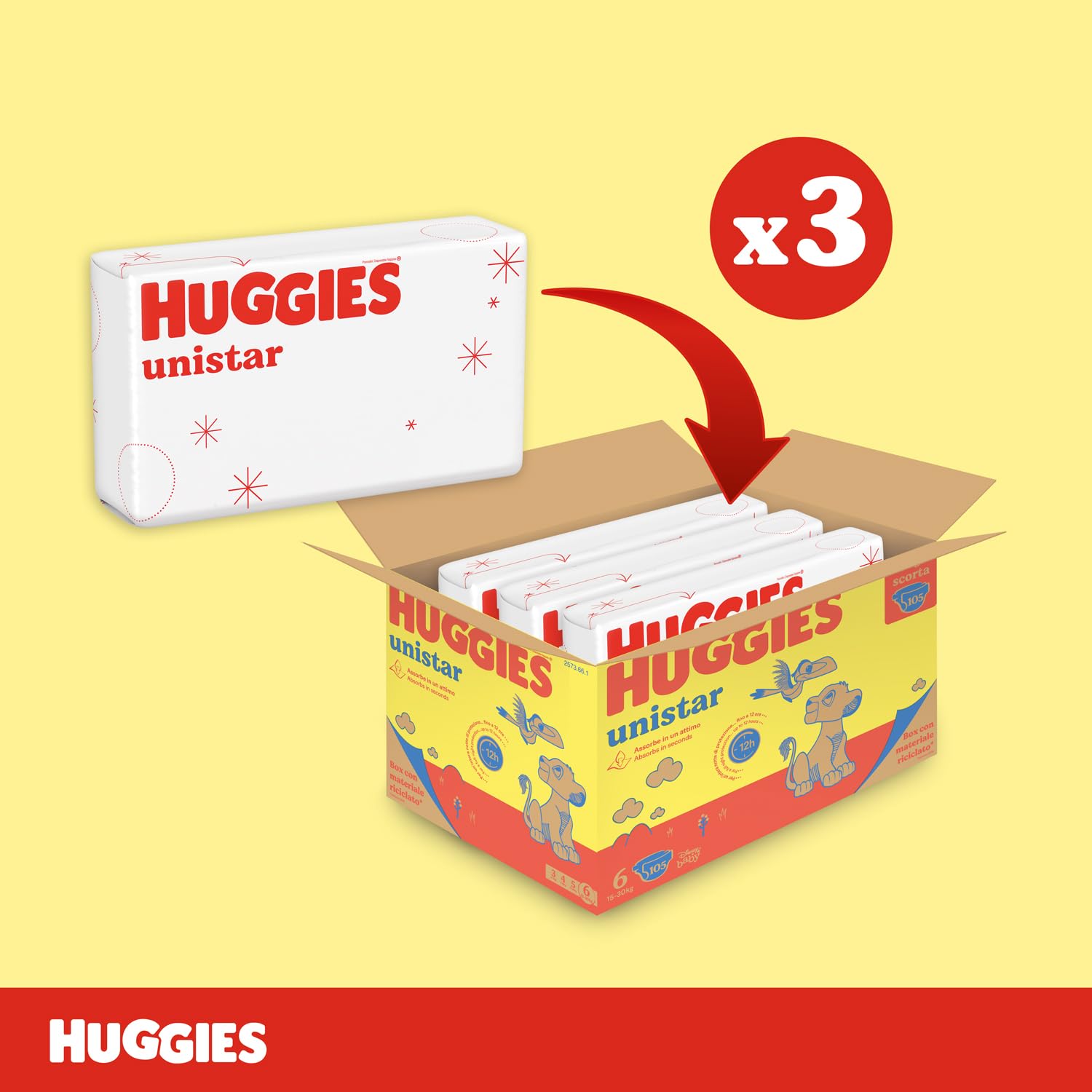Huggies Little Movers Mutandina, 105 Pannolini Mutandina Taglia 6, 15-30 Kg