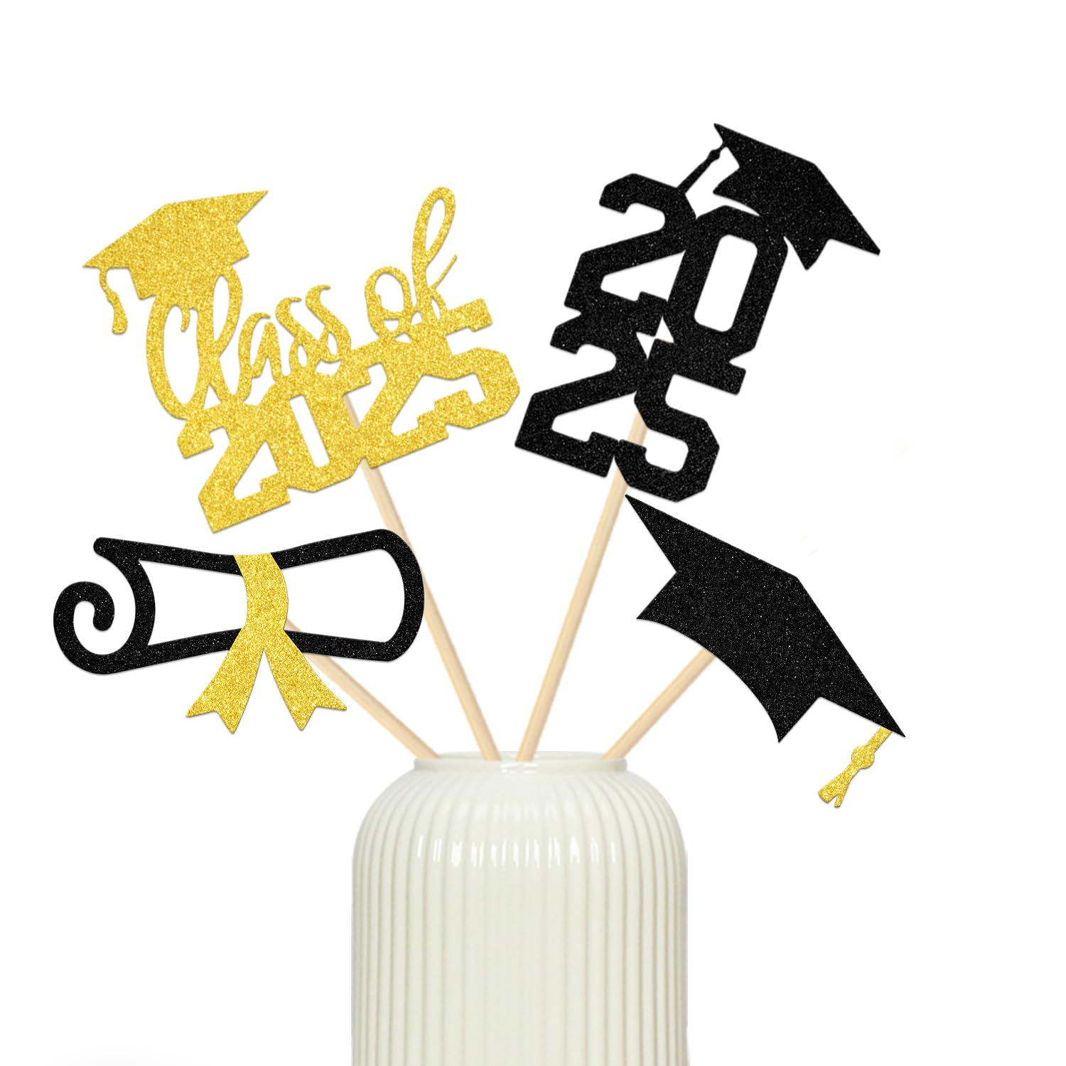 Graduation Decorations 2025-12 Pcs Class of 2025 Centerpiece Sticks - Graduation Centerpieces for Tables