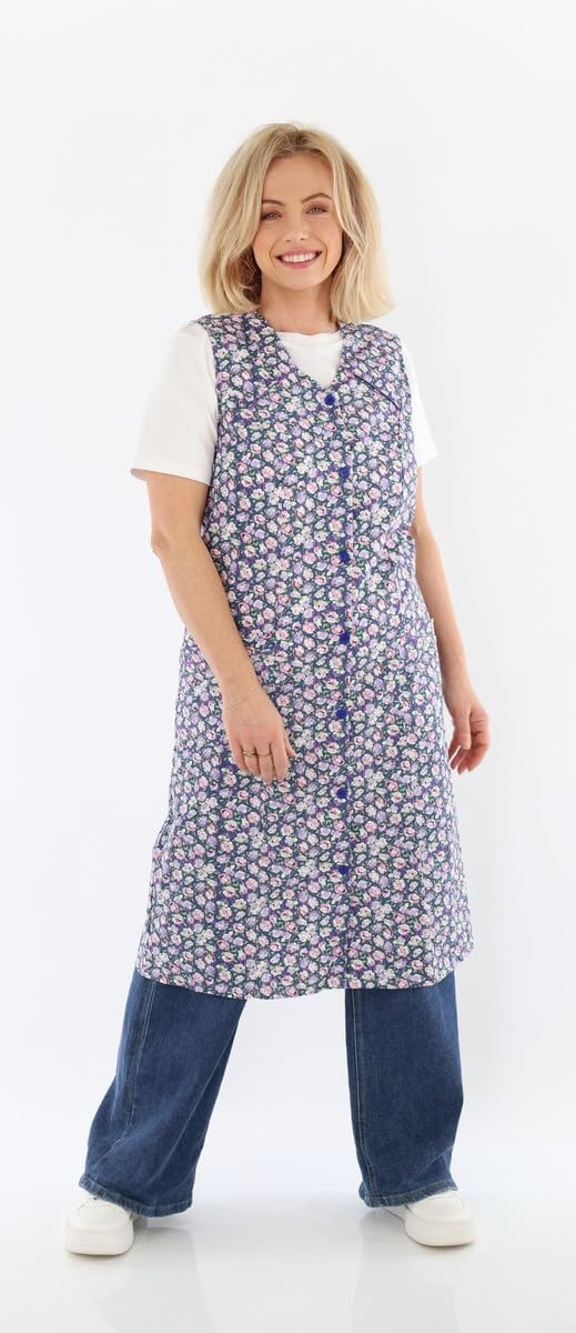 Delantal para mujer sin brazos, delantal de cocina para mujer, delantal para el hogar, bata para mujer, multicolor, en 100% algodón