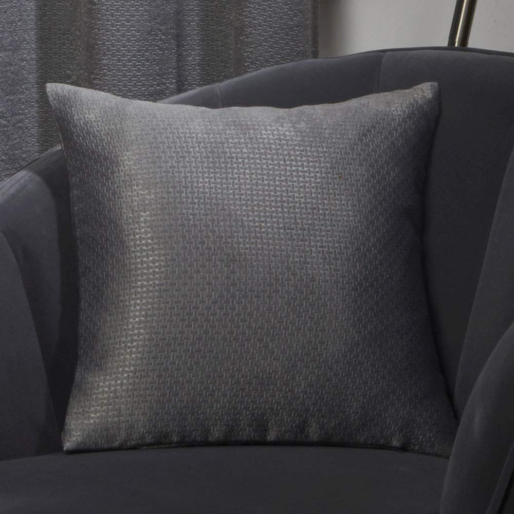 Julian Charles Grey Ambiance Charcoal Cushion Covers Pair (43Cm X 43Cm) - One Size