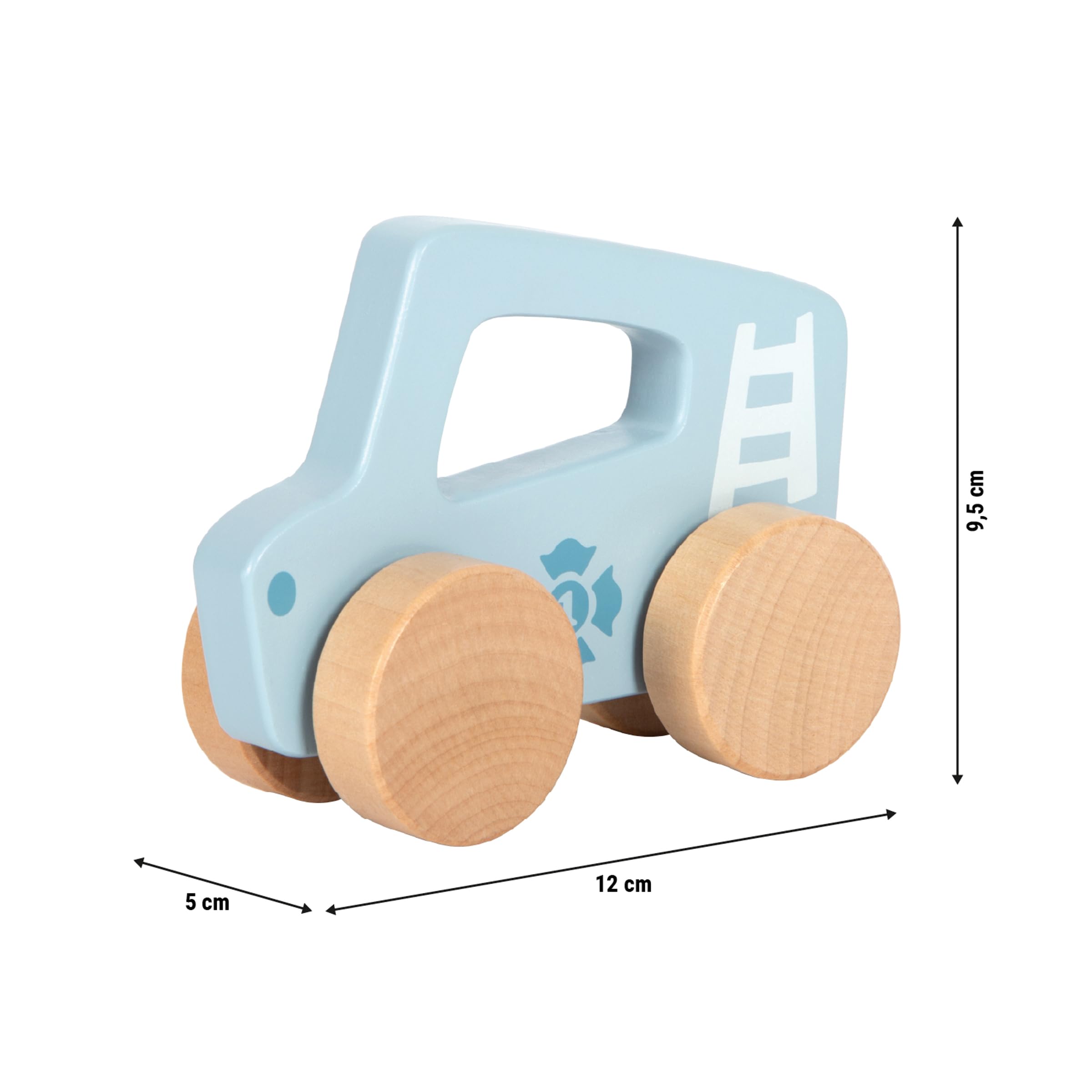 Small Foot automobilina Blu in Legno, 2 in 1, per la motricità dai 6 Mesi in su, 12710