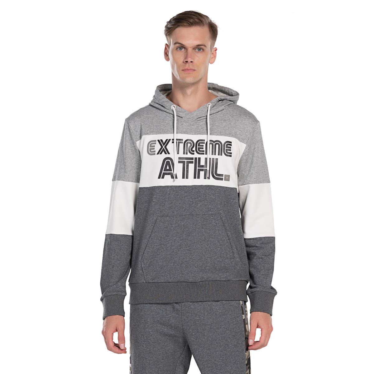Extreme Pop Hombre Sudadera con Capucha de Color Block Sudaderas Jersey con Estampado Digital UK Brand