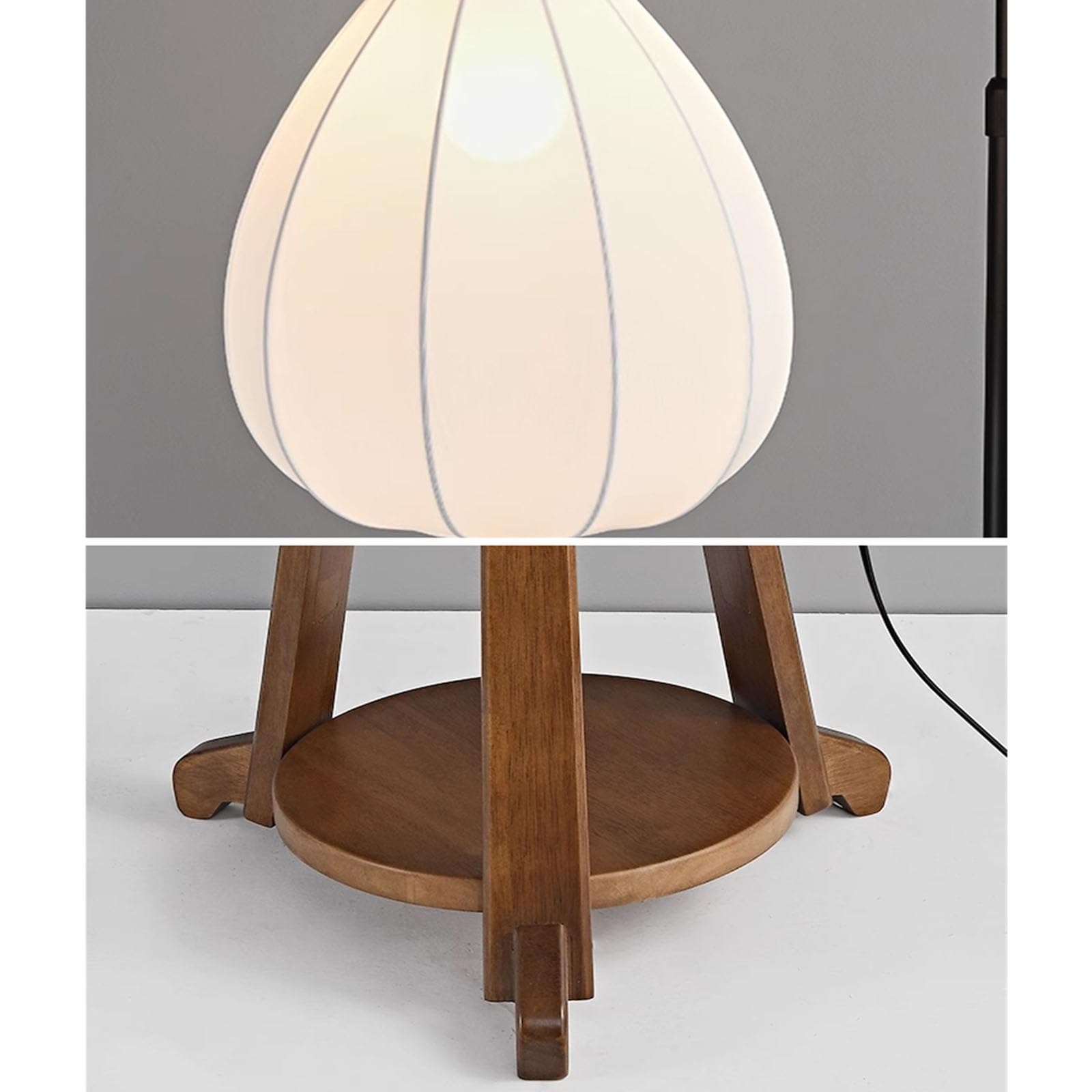 Luce da terra Lampada da terra con tavolo, lampada ripiani, comodino o tavolino moderno Mid-Century, lettura for camera letto, soggiorno Lampada d'angolo