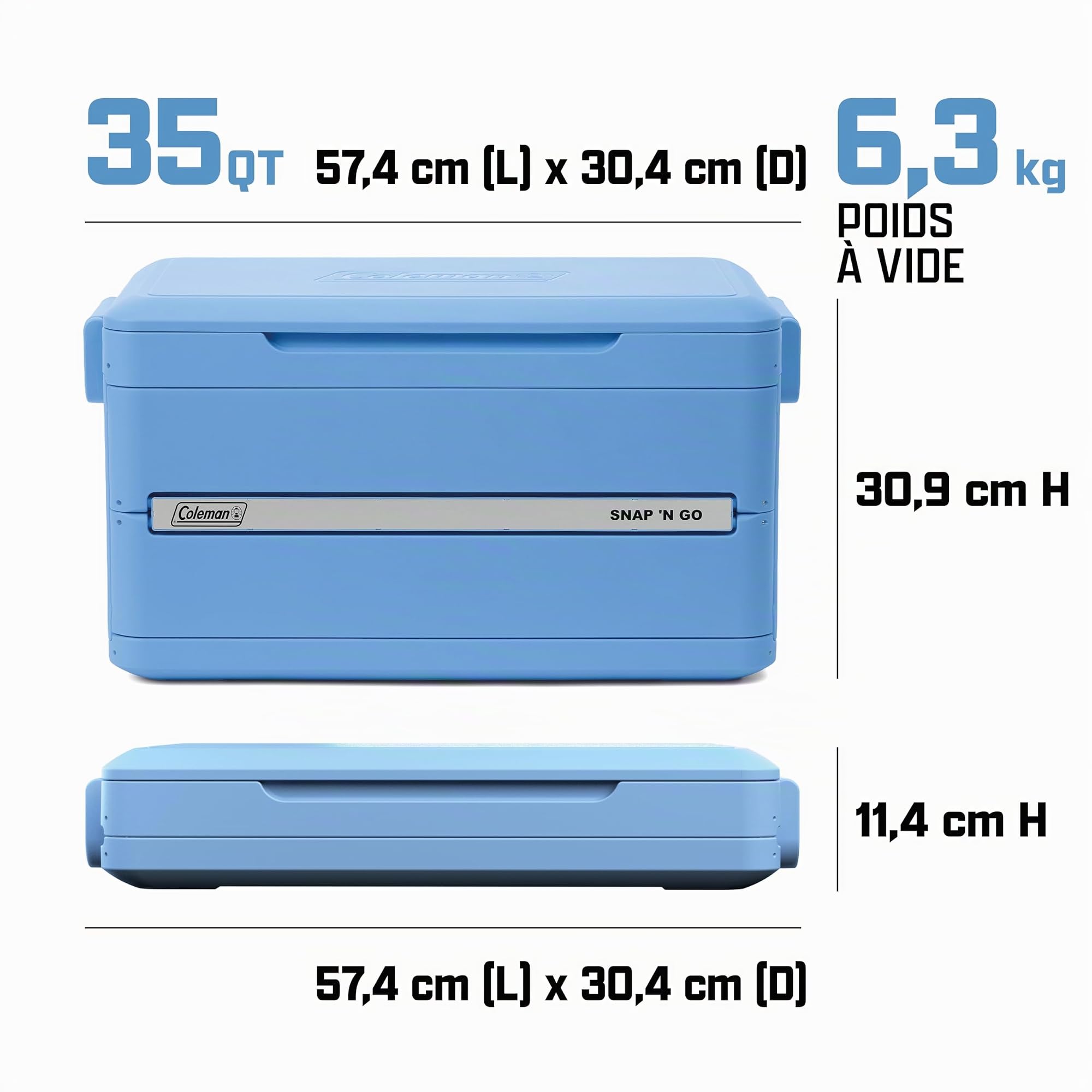 Coleman Snap 'N Go Glacière Rigide Pliable 52 | 42 | 33 litres