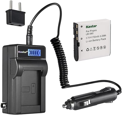 Miniatura 10 de Kastar Paquete de 3 baterías LB-060 y cargador de CA LCD compatible con Kodak PixPro AZ526, PixPro AZ527, PixPro AZ528 HP, V5060, V5060H, V5061,