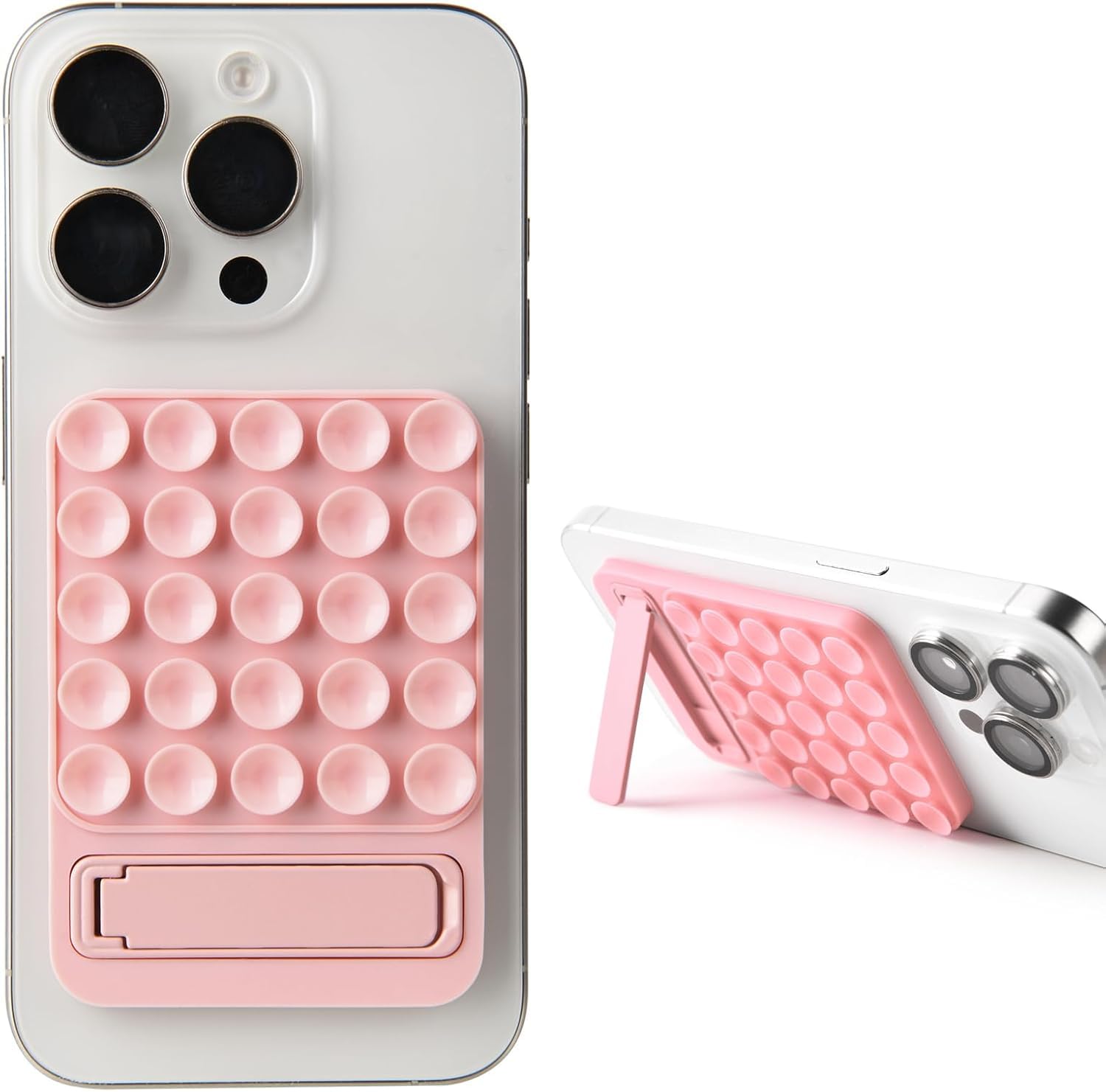 Meyaar 2 in 1 Silicone Sticky Phone Grip, combines a powerful suction cup and a durable mount, suitable for any phone model provides multiple mounting options for selfies and Tiktokvideos (Light Pink)-image-47