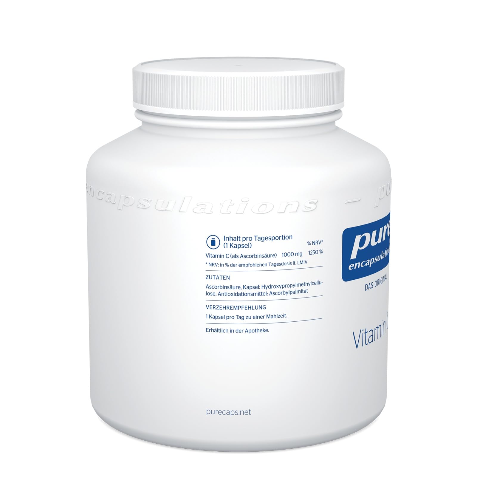 Pure Encapsulations - Vitamin C - 1000 mg hochdosiertes Vitamin C für Immunsystem und Kollagen - 250 Kapseln