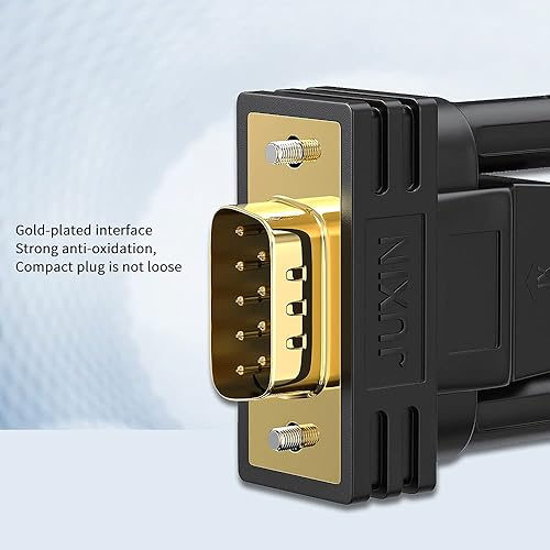 Miniatura 6 de Cable de extensión DB9 macho a hembra de 6 pies, doble blindado con lámina y trenza, D-SUB 9 pines RS232 RS485 Serial Cable blindado de 6 pies