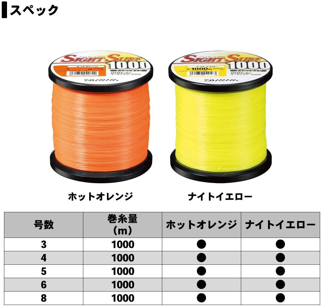 Daiwa (Daiwa) Nylon Line Site Surf II 1000 m 6 # # # # Night Yellow