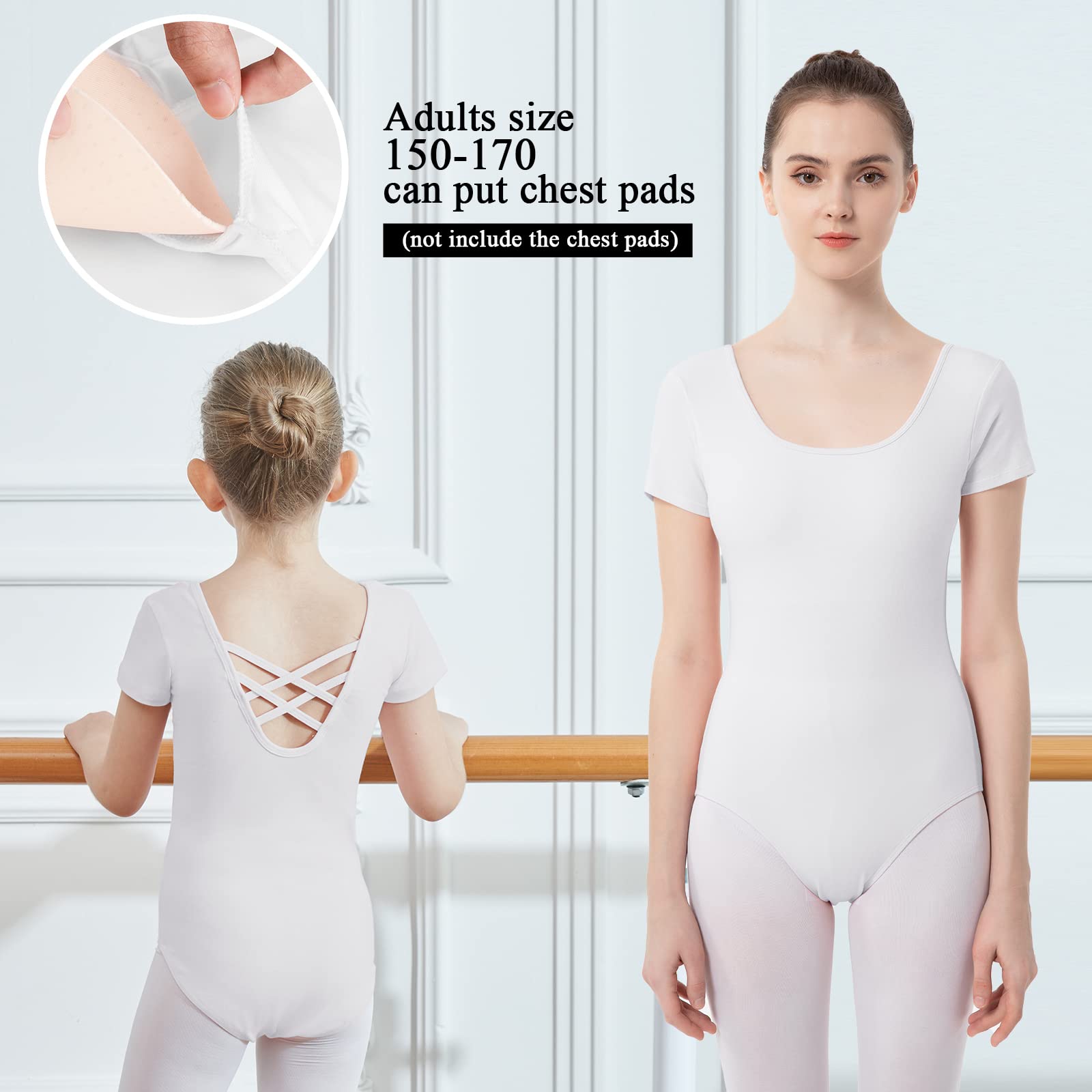 Body Taniec Klasyczny Dziewczęcy Kobiety Ballet Body Leotards Bawełna Krótki Rękaw Artystyczne Body Gimnastyka Dla Dziewcząt i Kobiet