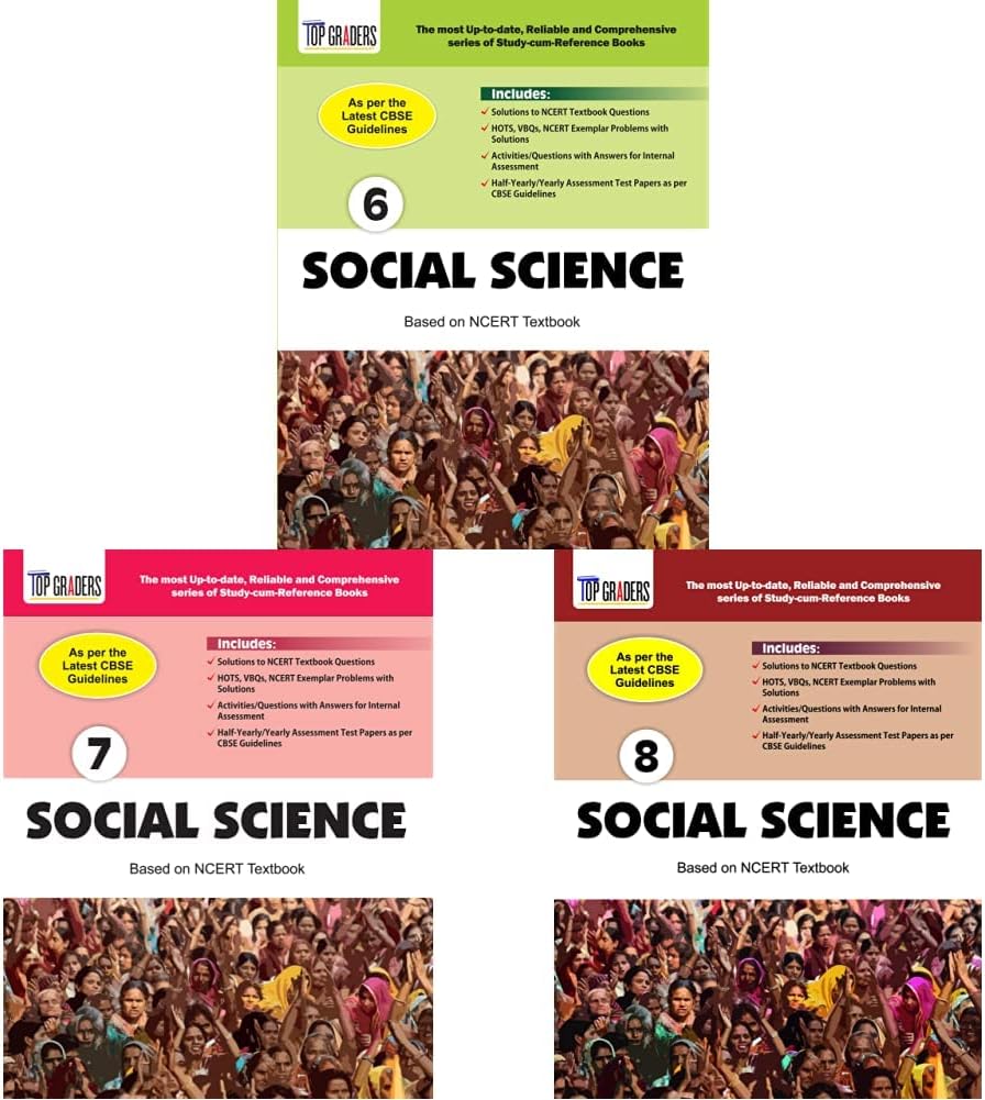 Top Graders Study-cum-Reference Books Social Science Class 6-8 Bundle - Social Science 6, 7 and 8 (Set of 3 Books)