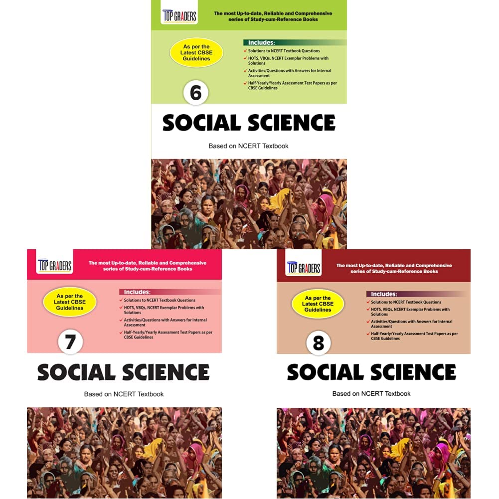 Top Graders Study-cum-Reference Books Social Science Class 6-8 Bundle - Social Science 6, 7 and 8 (Set of 3 Books)
