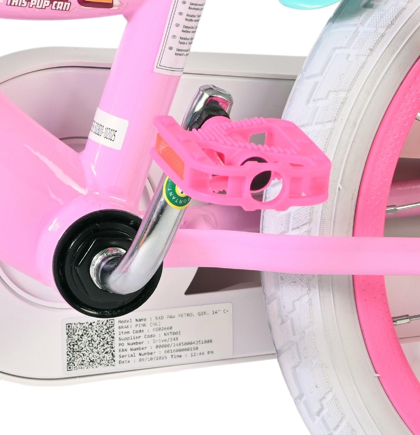 Paw Patrol Bicicletta per bambini – Bambina – 14 pollici – Rosa