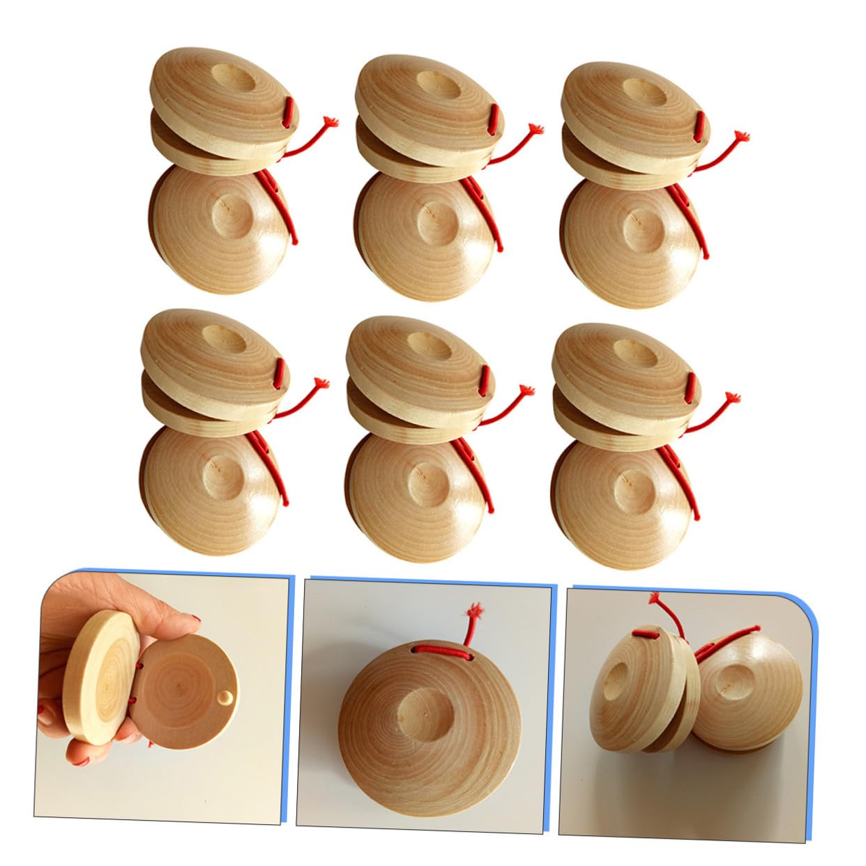 Rambaschi in Legno Beige 12 Pezzi, Strumento Percussione Educativo