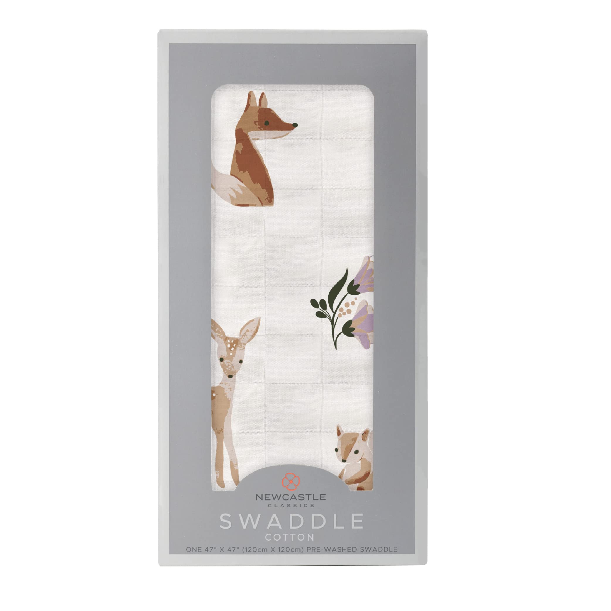 Newcastle Classics(ニューキャッスルクラシックス) スワドル コットンモスリン【日本正規品】おくるみ ふんわり柔らか 毛布 出産祝い Sierra Fox and Deer 0か月~ NC-SC2055