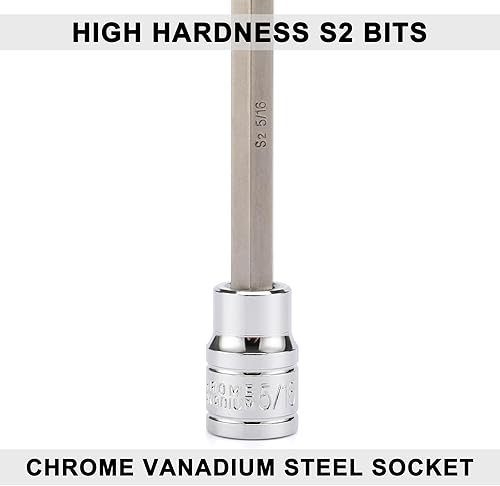 Miniatura 2 de Mayouko Juego de llaves hexagonales extra largas de 38 pulgadas, 18"-38", 0.118-0.394 in, SAE y métrico, 5.9 pulgadas de longitud