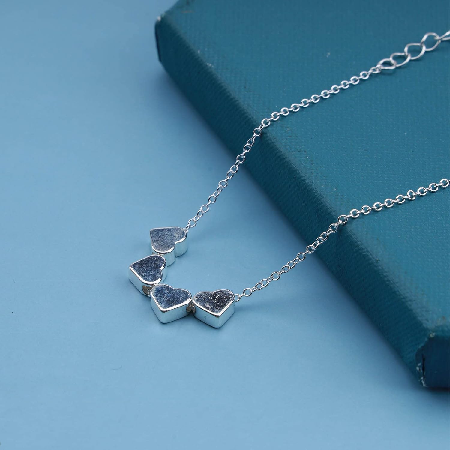 YienDoo Heart Bracelet Silver Love Wrist Chain Boho Hand Chain Minimalist 4 in Love Bracelets Jewelry Gifts for Women - Image 6