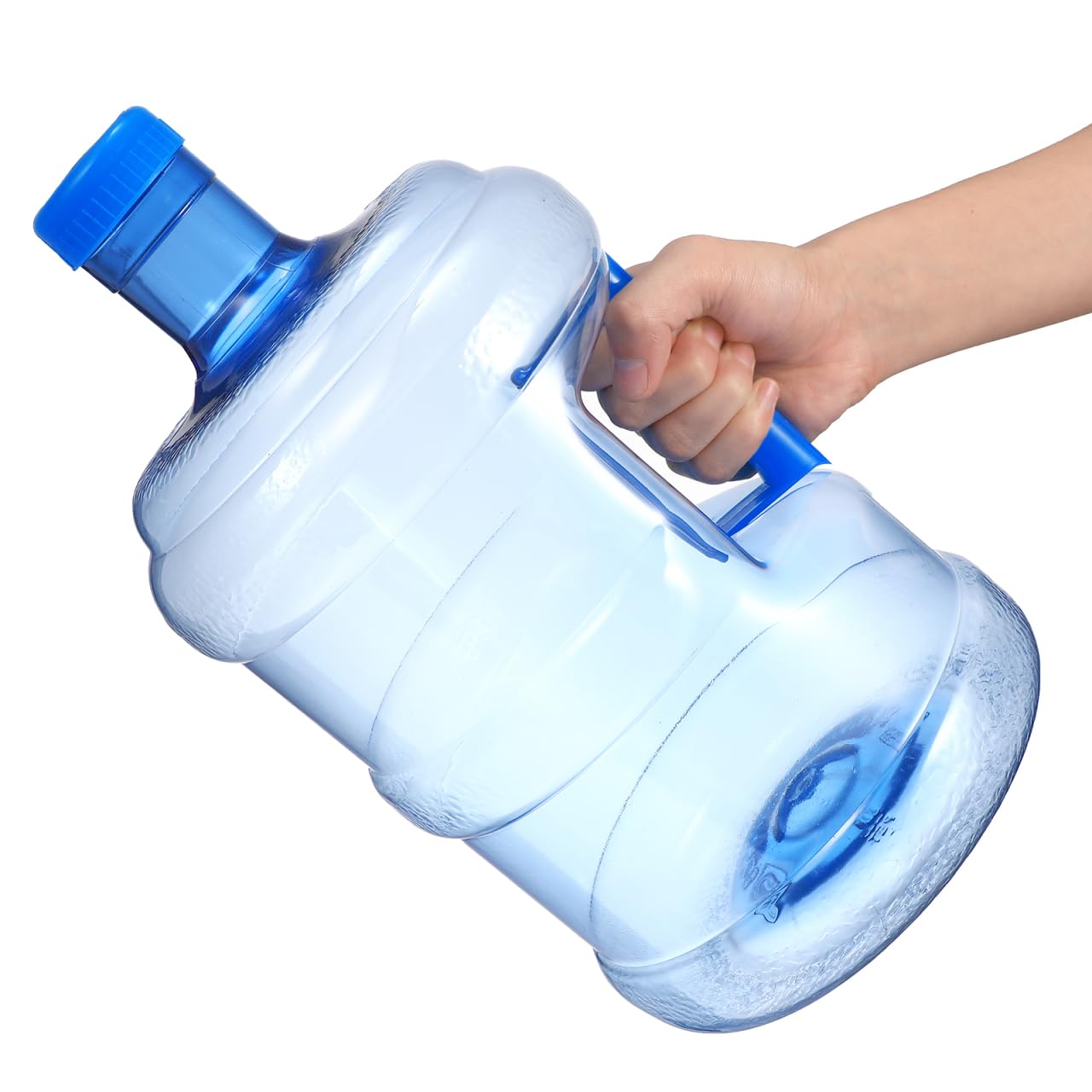 BESPORTBLE 5L Water Bottle with Handle, Portable 5 Litre Plastic Container for Camping and Hiking, Refillable Empty Jug for Water Dispenser, Thickened Storage Bottle for Outdoor, Clear