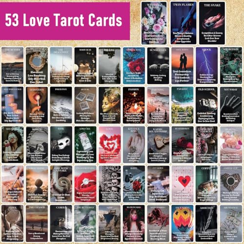Image of PATPAT 53 PCS Love Oracle Card Game Tarot Card Deck For Beginners With Meanings On Them Loving Tarot Deck With Messages On Cards