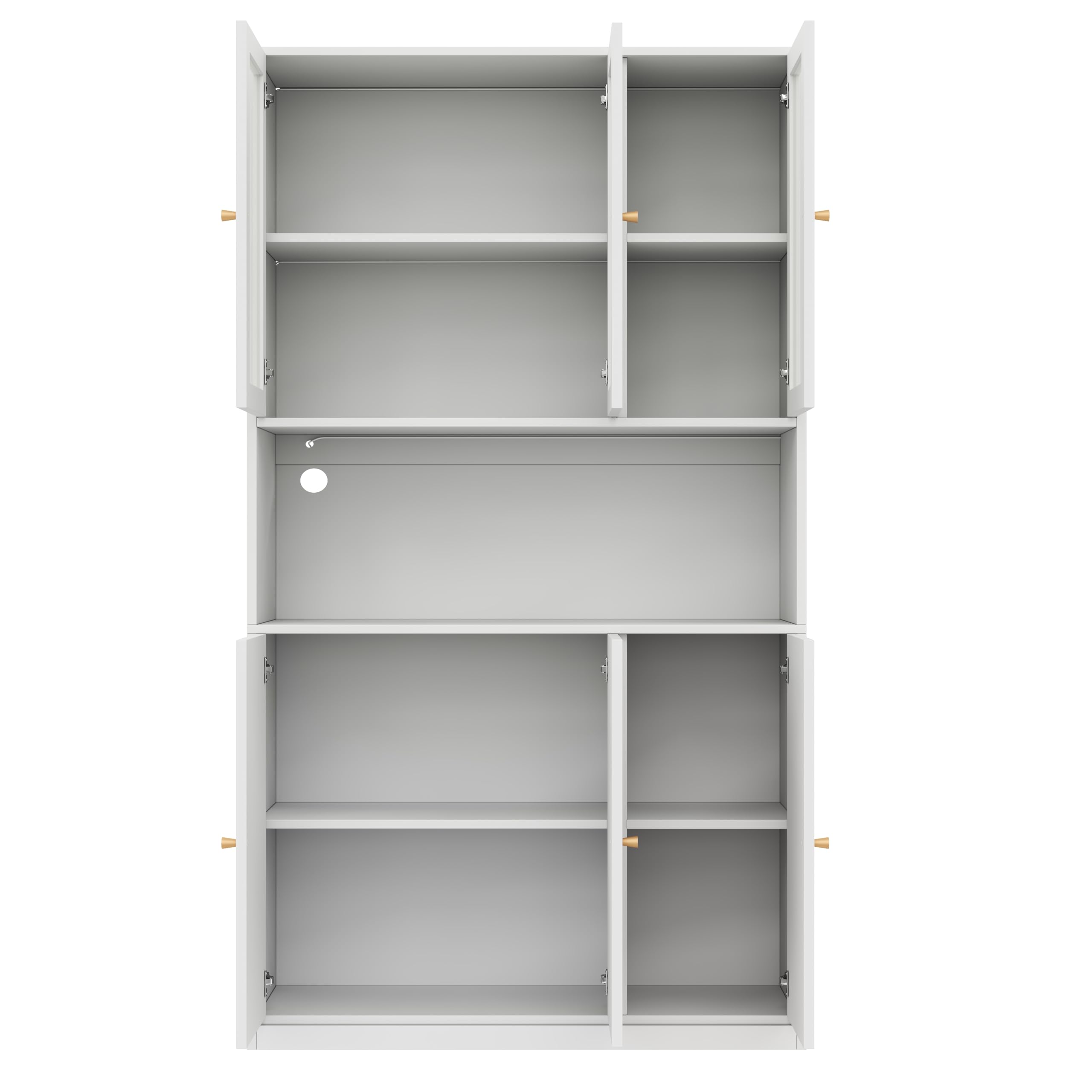Libreria 100×35×200 cm con ante in vetro e illuminazione LED – Mobile autoportante con vetrina, vano a giorno e 3 ante; Archivio per raccoglitori e libri – Bianco (N)