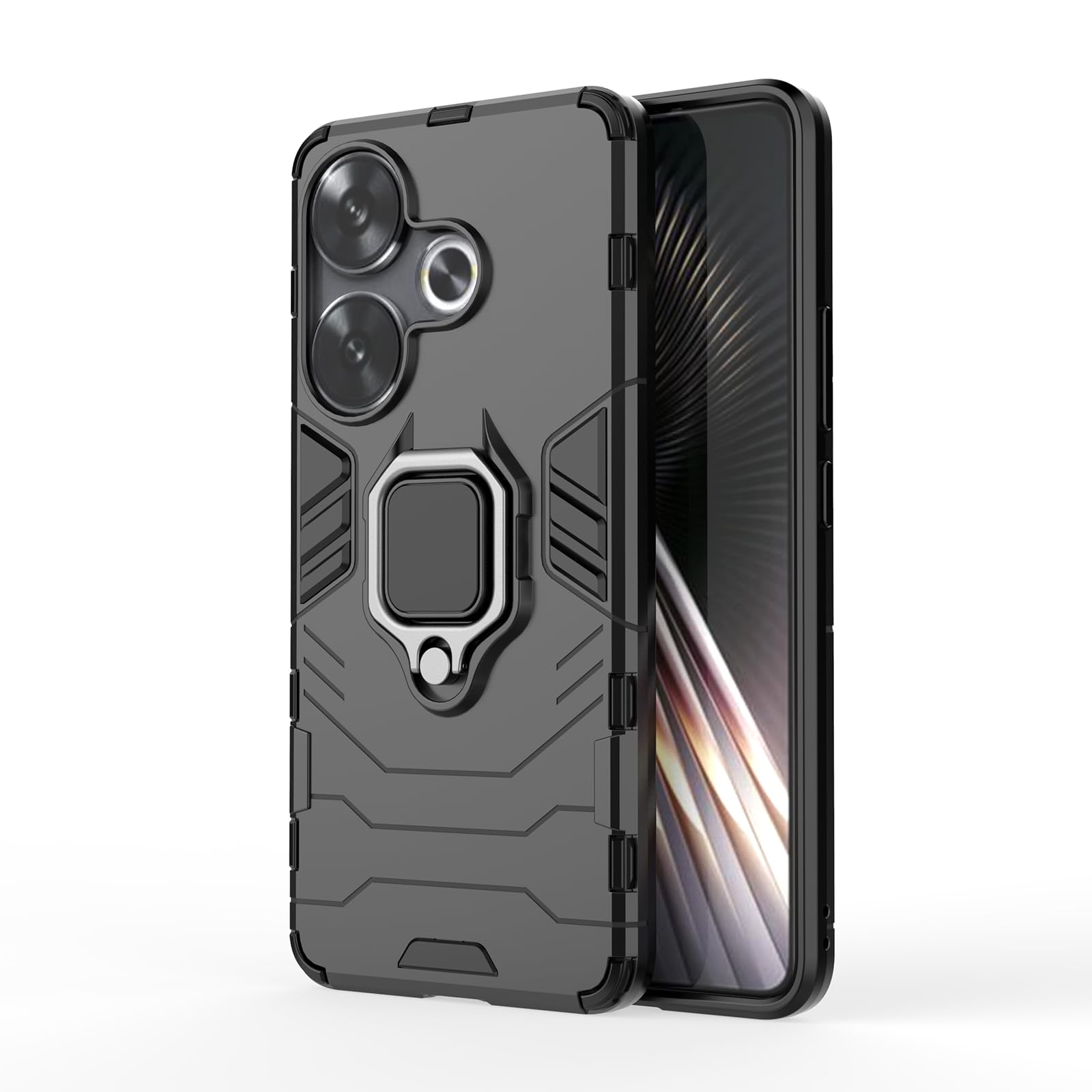 KEYYO Cover Per Huawei Honor X8, Custodia Ibrida TPU/PC Con Supporto 360° E Anello, Antishock, Blu - 3