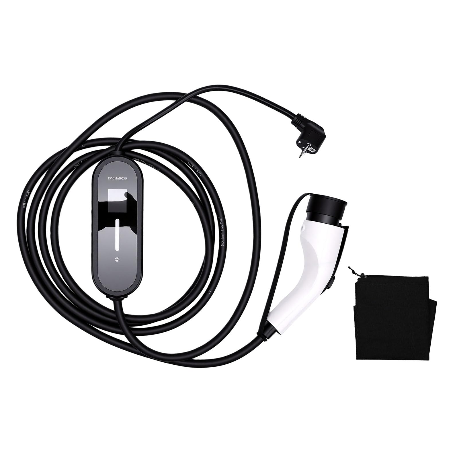 Akozon Cargador EV Portátil, 6A-16A 3.5kW IP54 Cable de Carga para Vehículo Eléctrico 5m Camisa TPU Disipación de Calor para Uso en Hogar Viaje Exterior