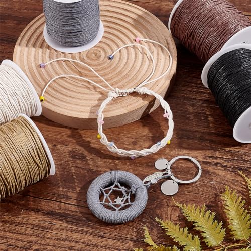 Cordón de algodón encerado de 1 mm impermeable y resistente para pulseras macramé 6