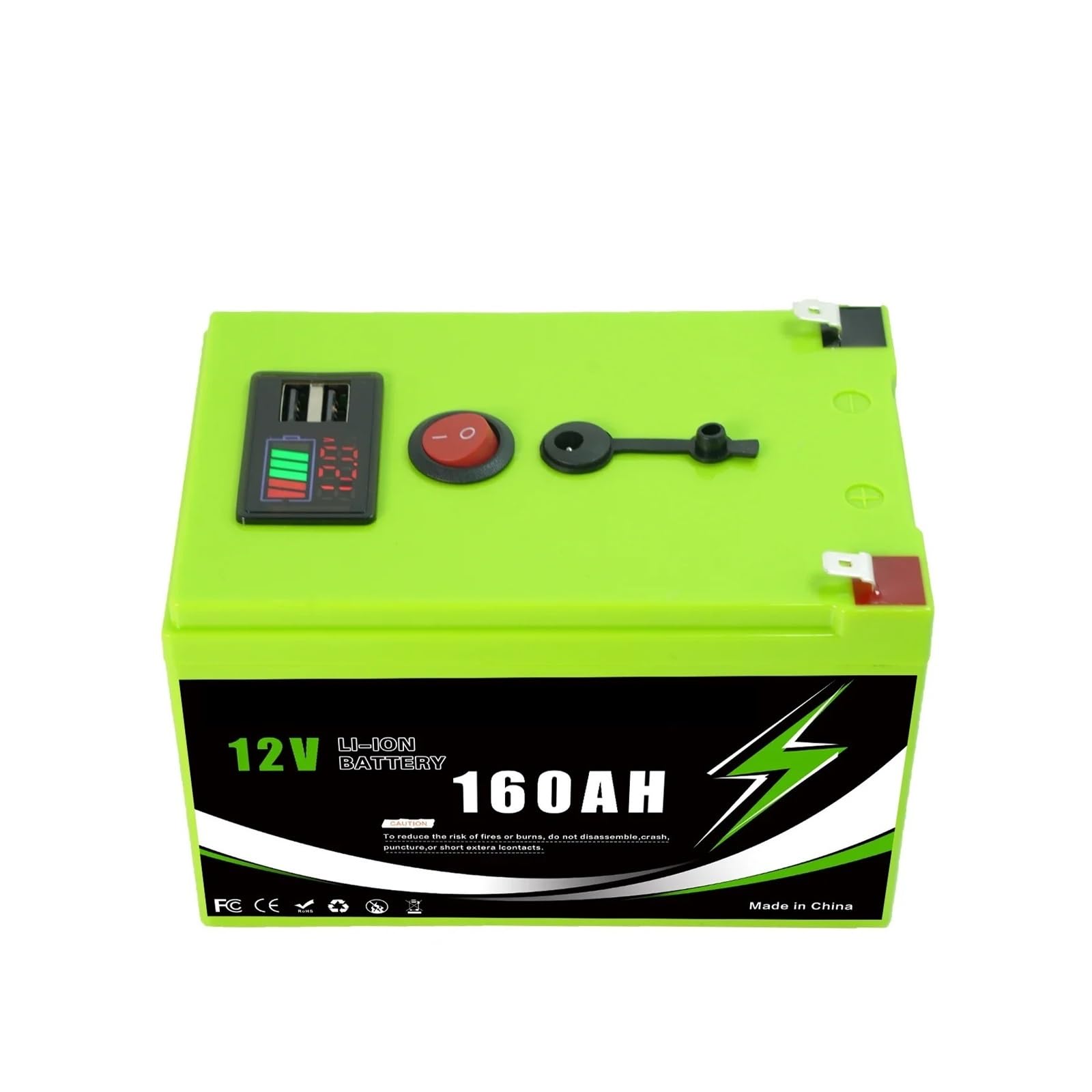 Batteria Al Litio 12V 200Ah LiFePO4 Batteria Solare(160Ah Portable Power)