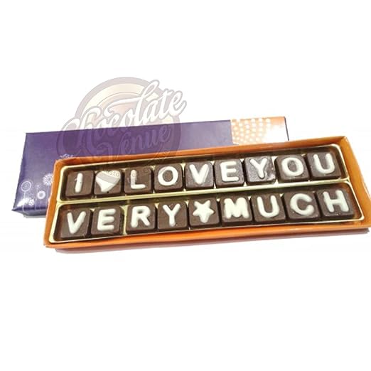 Valentine Chocolate Gift for Girlfriend, Boyfriend, Husband, Wife- I Love You Very Much Chocolate Message