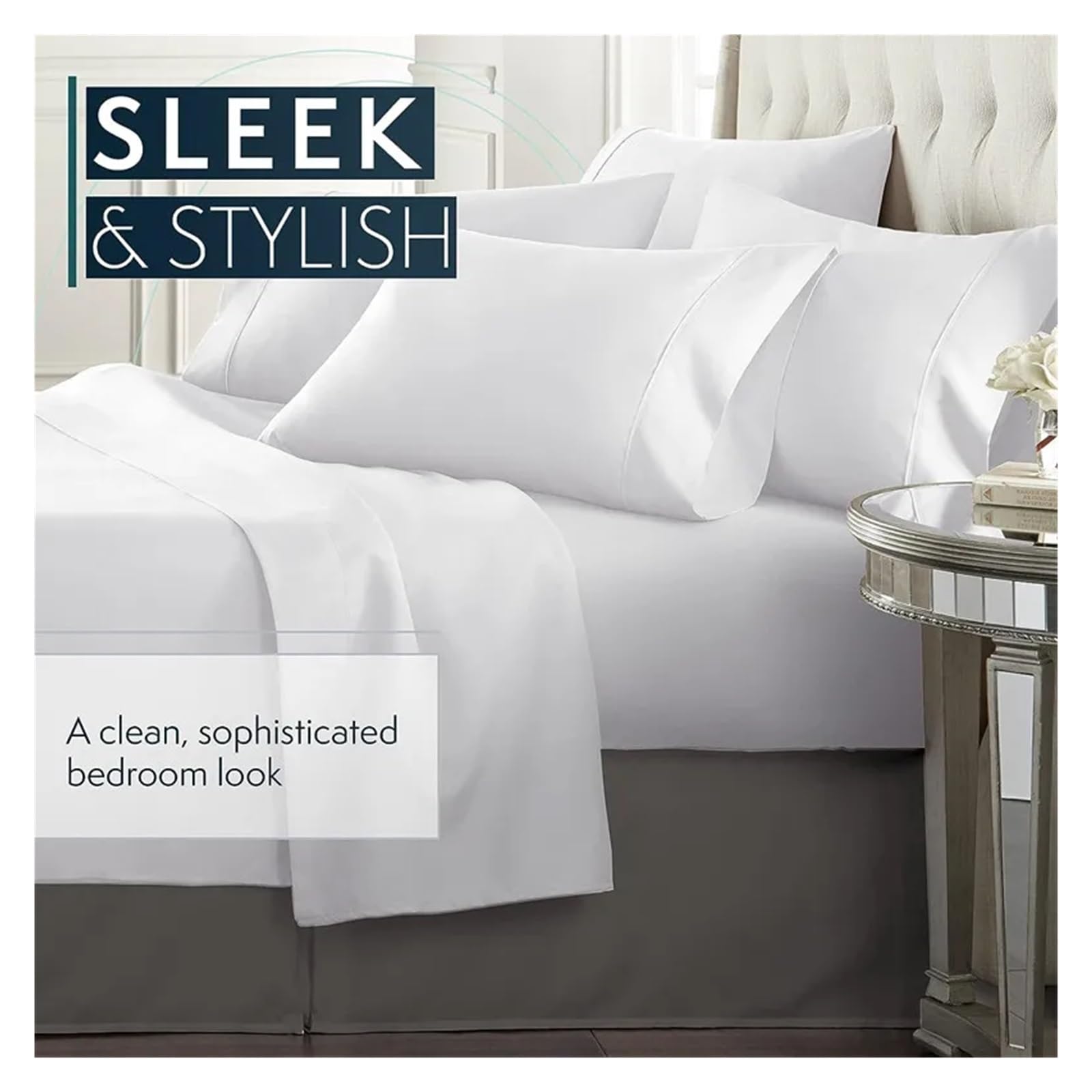 Vestiletto Gonna da letto plissettata su misura con tessuto resistente - Altezza 35 cm (14 pollici) (senza lenzuolo)(DEEP BLUE,160x190x35 cm)