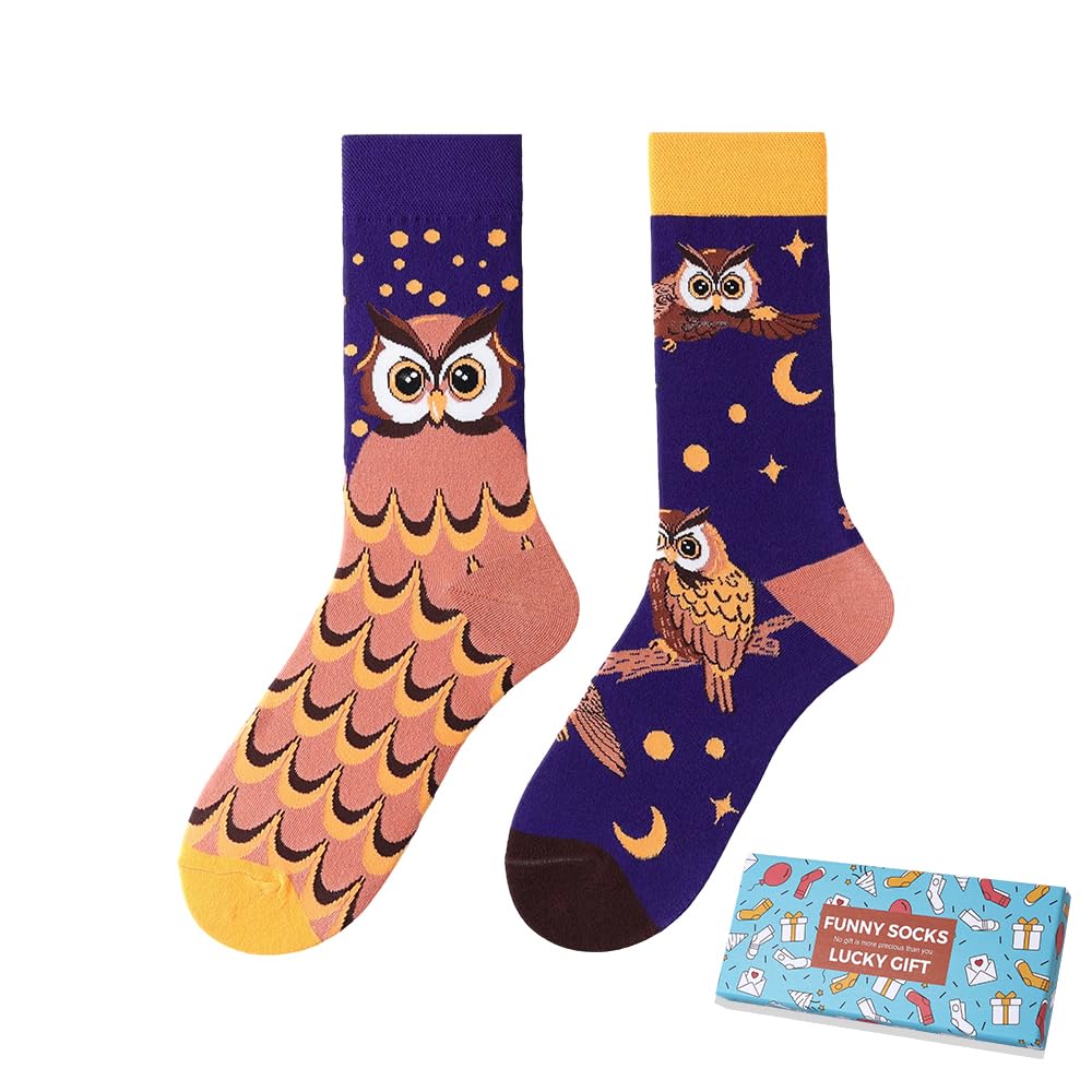 Calcetines Divertidos Unisex para Mujer y Hombre con Diseños Asimétricos en Par - Temas Animales, Comida, Fruta, Deporte y Arte en Algodón - Ideal para Regalos — view 173