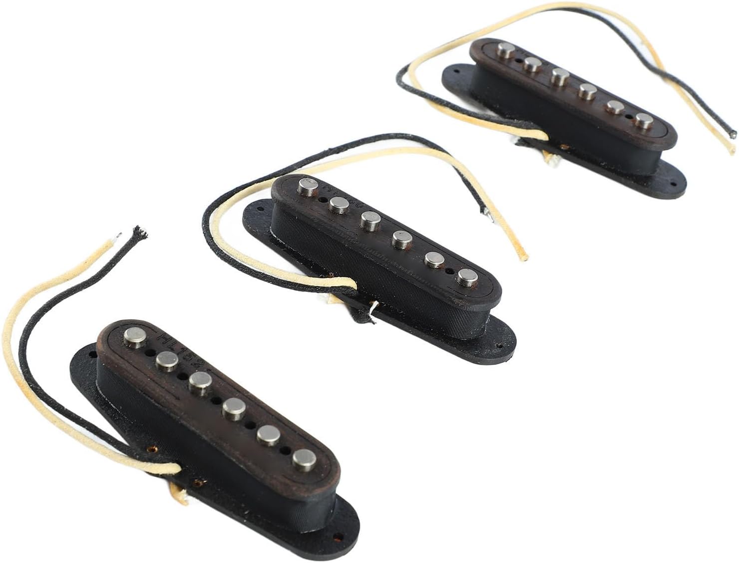 Guitar Pickup Set, 3Pcs Metal Wood 6 String Replacement for Electric Acoustic Guitar - Clear Sound, Easy Installation, Versatile Use (Rosewood)