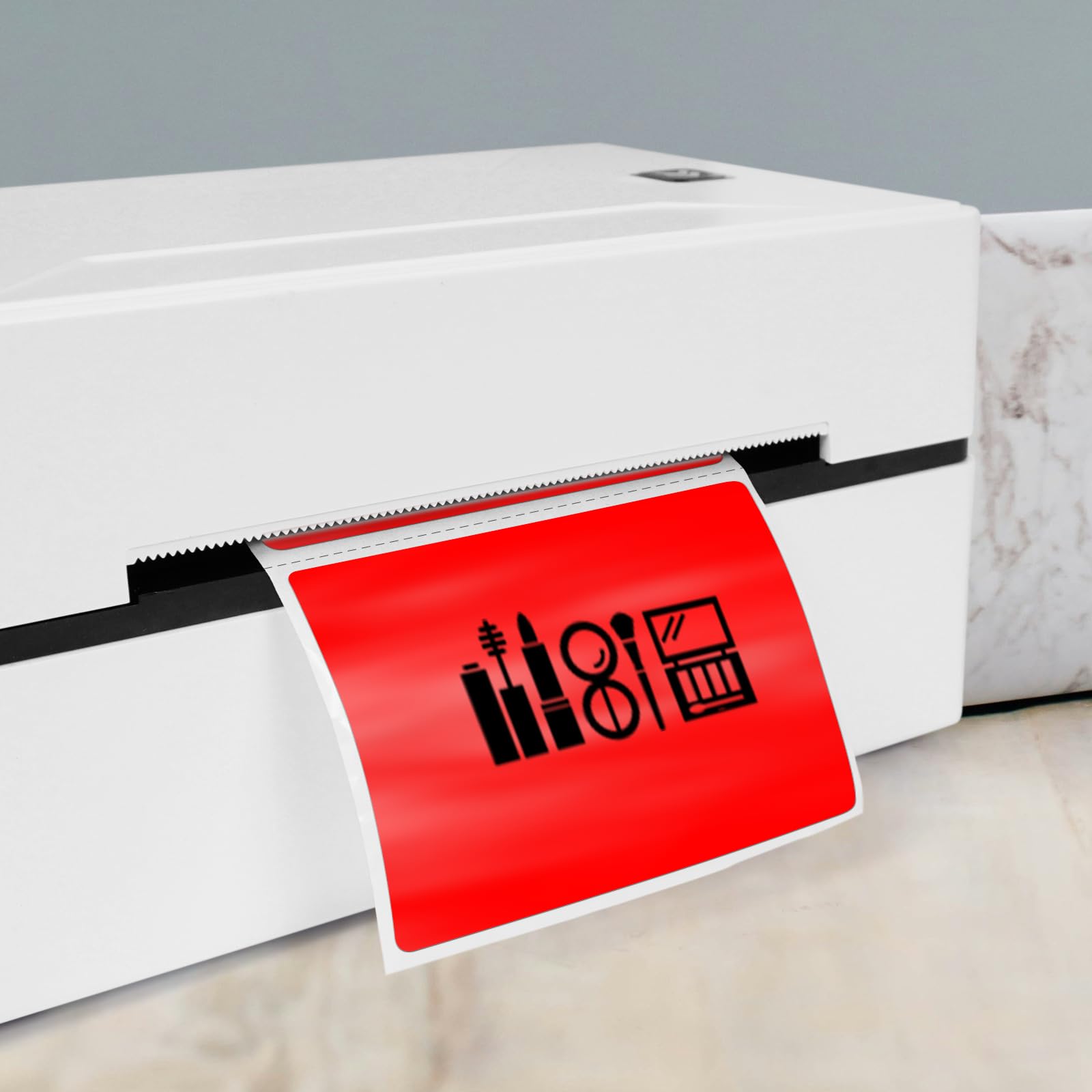 Etichetta Termica Rossa in Vinile Rotolo da 50 x 76 mm Adesivo Rettangolare Autoadesivo per Indirizzo Adesivo Impermeabile per Nome Codice a Barre Codice QR Fai da Te Confezione da 500