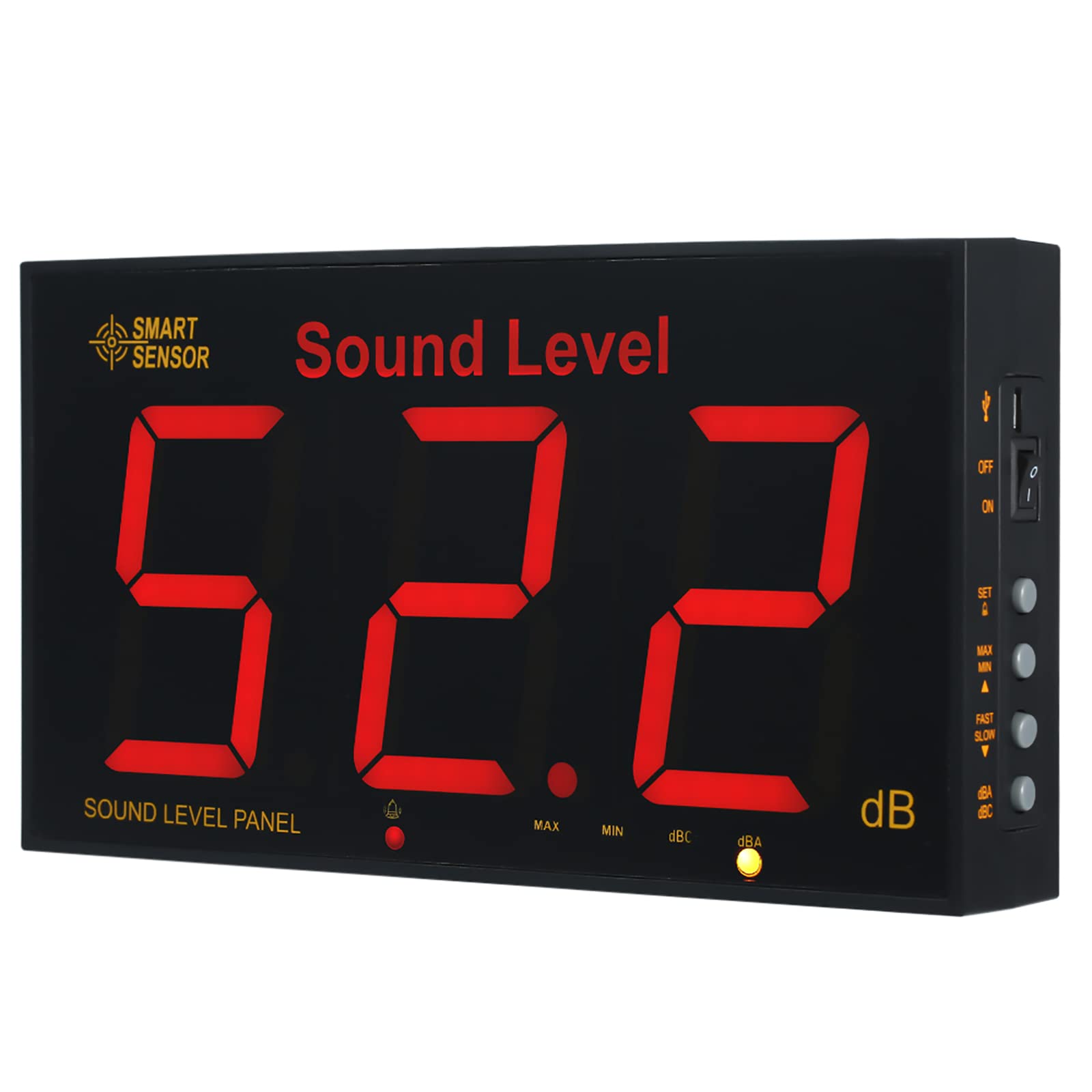 KEhtu Digital Decibel Sound Level Meter, 30-130db Wall-mounted 9.5 In LCD Sound Level Meter Tester with Alarm Reminder Function, Can Be Used To Measure The Noise Level In Different Areas