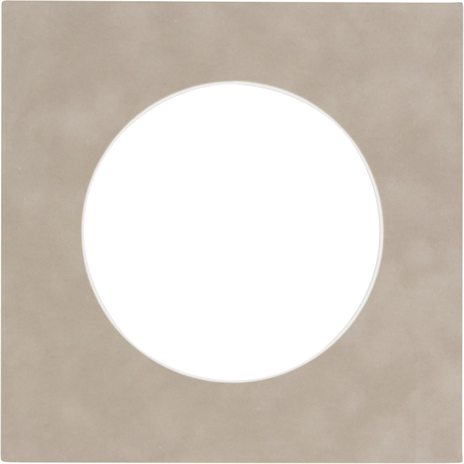 CountryArtHouse White Linen Canvas Acid Free 6x6 Circle Picture Frame Mat with White Core Bevel Cut for 3x3 Pictures - Fits 6x6 Frame - Pack of 10 Matboards