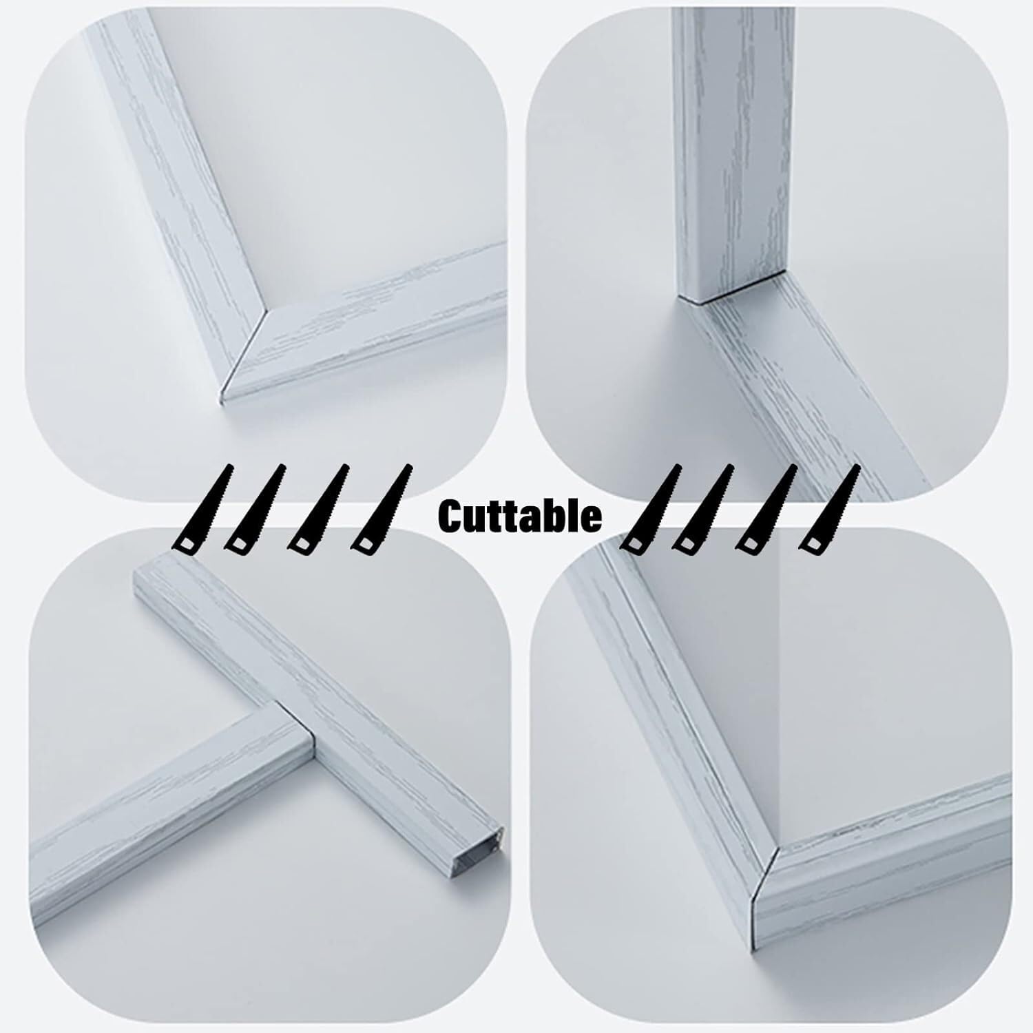 Canaleta De Cables De Metal, Cubierta Protectora De Cables De TV De Pared/Cable De Piso 1m/1,5 Metros, Kit De Gestión De Corrector De Cables Autoadhesivo(Style 4,Length 150cm/5FT)