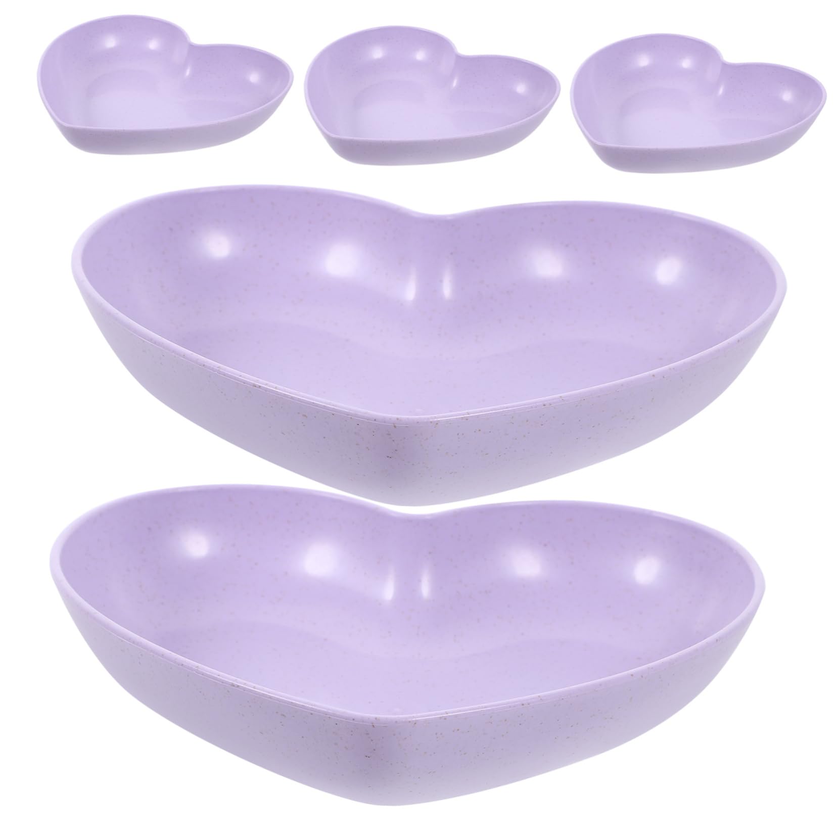 Totority 5pcs Decorative Reptile Dish Heart Shape Water Bowl for Crab Small Reptile Supplies Durable Straw Spill Design for Clean Terrarium Habitat