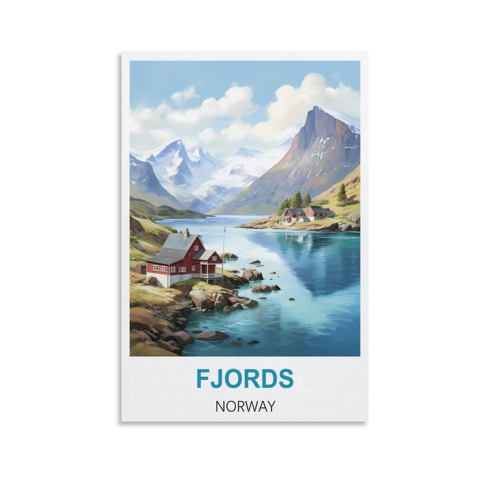 Metal Tin Sign Plaque Poster,Fjords Norway Vintage Retro Man Cave Bar Pub Shed Novelty Gift Tin Wall Décor Metal Sign 15x30cm