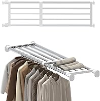 Vista 1 de Hershii Estante expandible con sistema de armario de barra resistente, colgador de ropa ajustable para bricolaje, organizador de almacenamiento