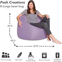 Vista 197 de Posh Creations - Puff para niños, adolescentes y adultos, incluye funda extraíble y lavable a máquina, tamaño grande de 38 pulgadas, lona con diseño