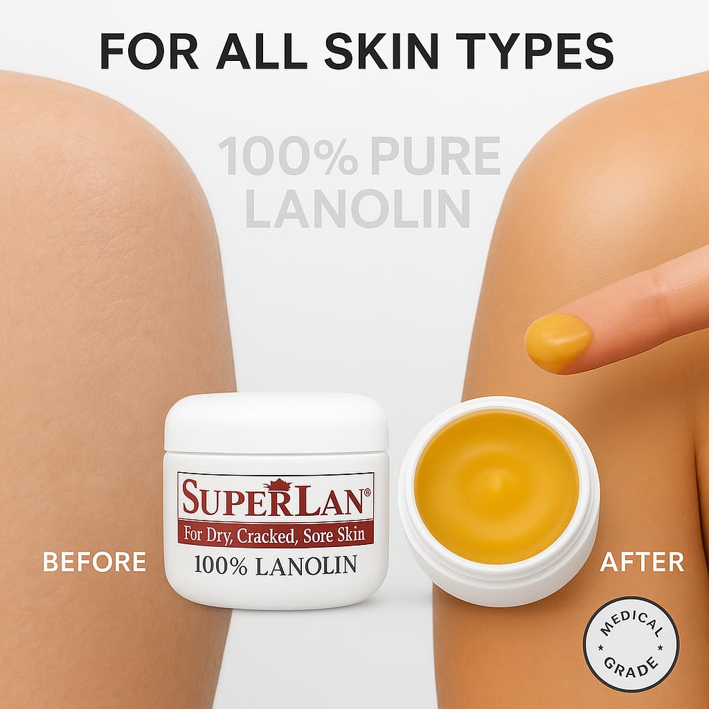 Lanolin Nipple Cream 1 Oz - 100% Organic Nipple Cream Lanolin - Body & Face Moisturizer for Eczema, Psoriasis & Severe Dry Skin - Ultra Hydrating & Soothing Skin Moisturizer for Hot & Cold Weather - Image 6