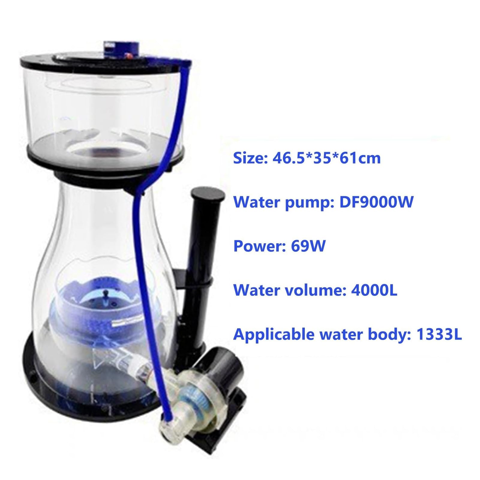 Écumeur De Protéines pour Aquariums d'eau De Mer, Écumeur Interne pour Aquarium, Réglage du Débit d'eau sur 10 Niveaux, Filtration Efficace, Amélioration De La Qualité De l'eau
