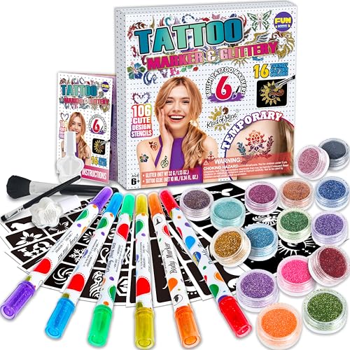 Amscan Multicolor Tween Tattoo Mega Value Pack Favors - 12.125" x 8" (120 Pc) - Exciting & Unique Variety Designs - Vibrant Temporary Tattoos for Kids & Teens