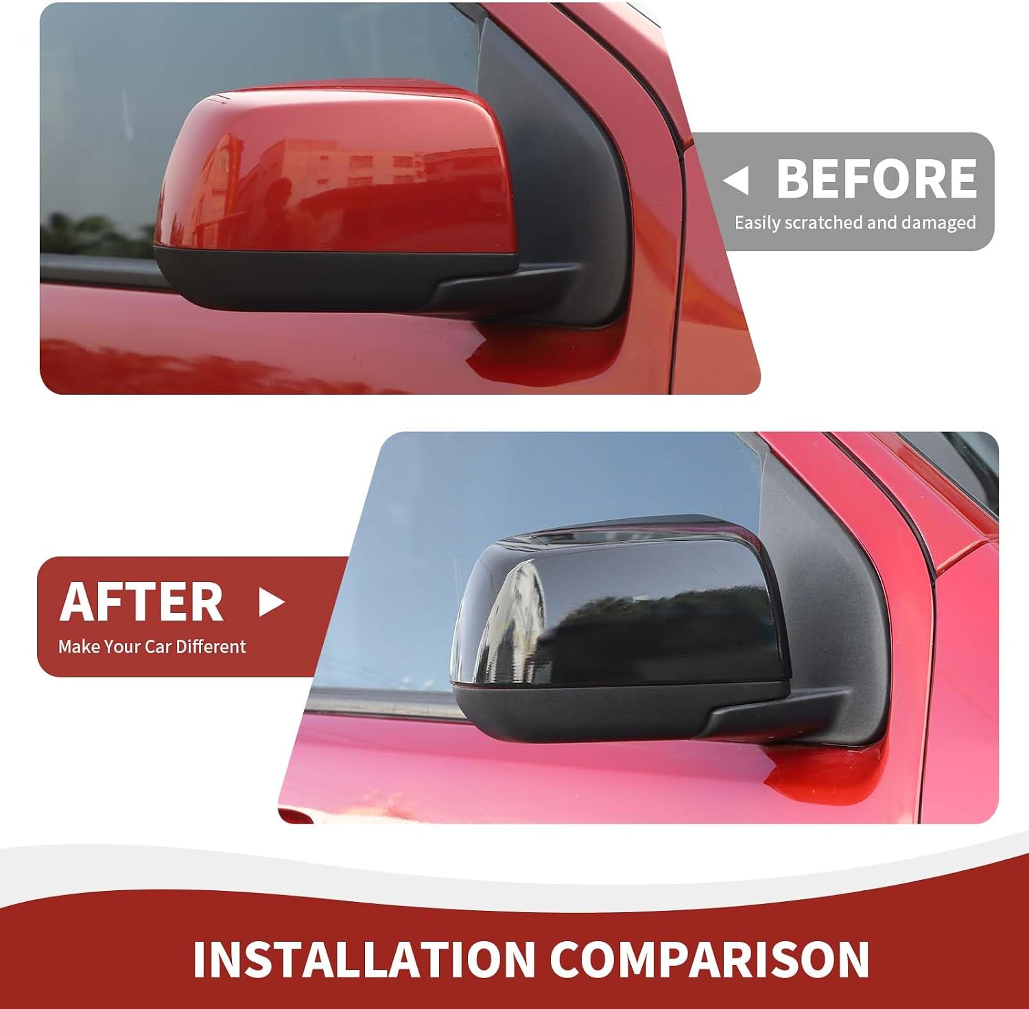 RAZPOY Rearview Mirror Cover Rear View Side Mirror Shell Trim Compatible with 2014-2022 Chevy Colorado & GMC-Canyon Exterior Accessories, Carbon Fiber