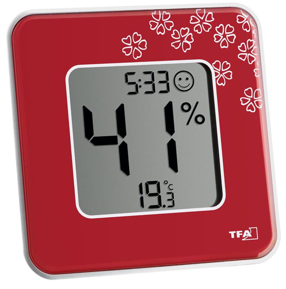 TFA Dostmann Style 30.5021 Thermomètre hygromètre numérique (1 noir + 1 rouge)