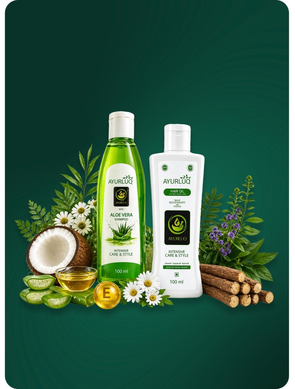 Aloe Vera Shampoo 100ml + Herbal Hair Oil 100ml Combo – Dandruff Control, Smooth & Silky Hair, Hair Fall Control, Promotes Hair Growth-image-18