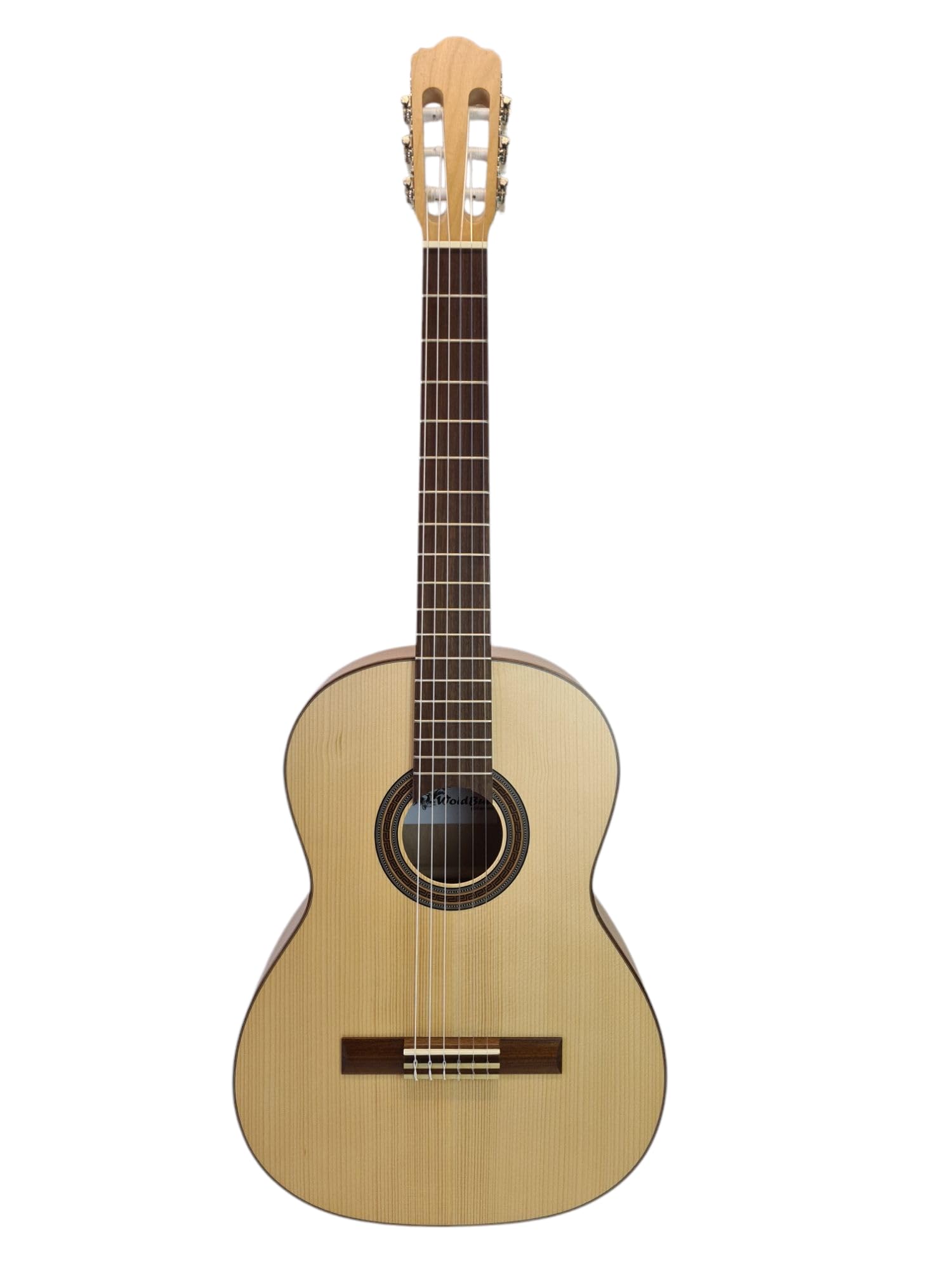 Konzertgitarre 4/4 vollmassiv WoidBua SS200 – massive Fichtendecke & Kirsche – mit Preamp, Tuner, Gurt & Gigbag – Klassikgitarre für Anfänger & Profis – warmer Klang, perfekte Ansprache
