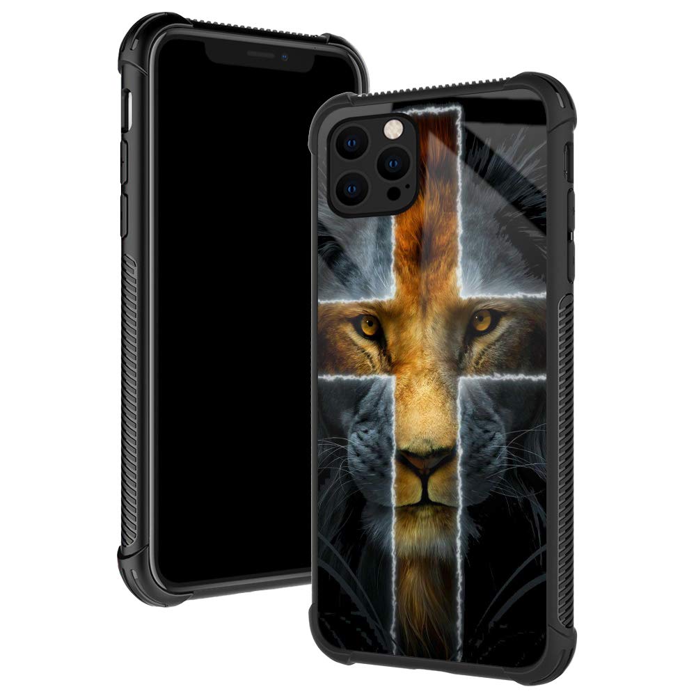 TnXeeCase Compatible with iPhone 12 Pro,Cross Lion 12 Pro Cases for Boys/Men,Fashoin Design Four Corners Shock Absorption Non-slip Stripe Soft TPU Frame Case Compatible with iPhone 12 Pro 6.1 inch