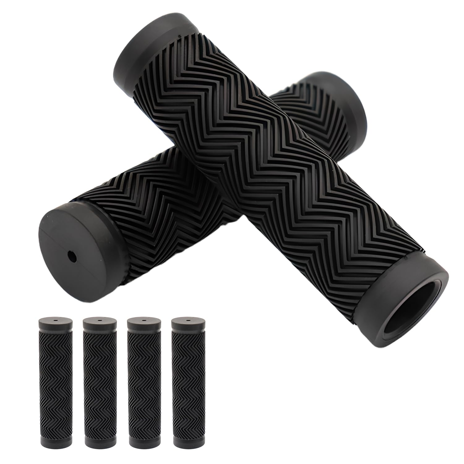 laveroar 2 Pairs Scooter Grips, 22mm Aperture Rubber Micro Scooter Handles Grips for Children Bike, Kid Bicycle (Black)