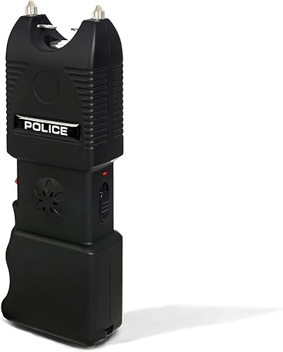 POLICE Stun Gun TW10 - Resistente con linterna LED sirena alarma - negro mate